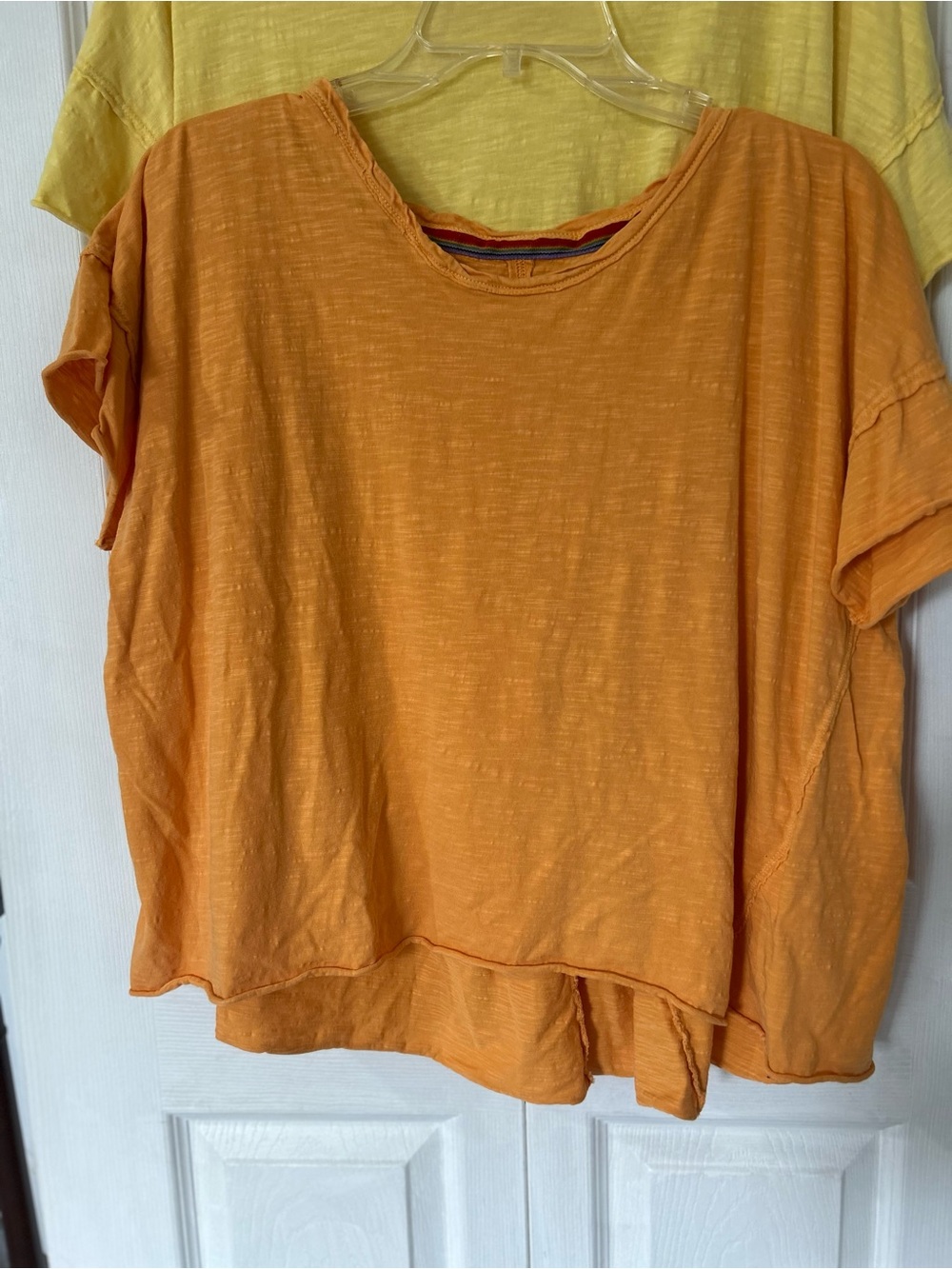 Pilcro Short-Sleeve Boxy Tees in Orange and Yellow bundle of 2 size L - Picture 3 of 10